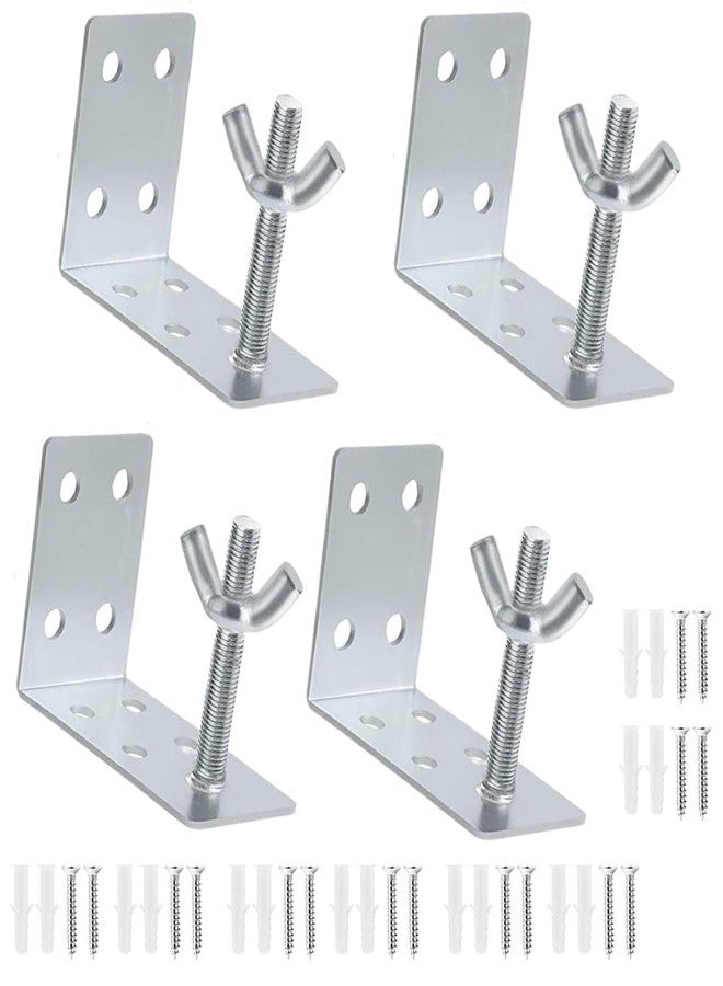 Quweiz 4 Pcs Roman Shade Brackets, L Bracket and Wingnut, Ceiling or Wall Mount Brackets, Mounting L Bracket - Image 1